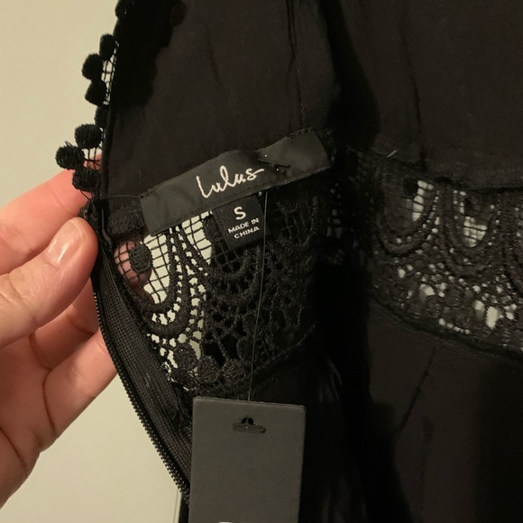 Lulus Black Crochet Lace Tiered Maxi Dress - Picture 4 of 6